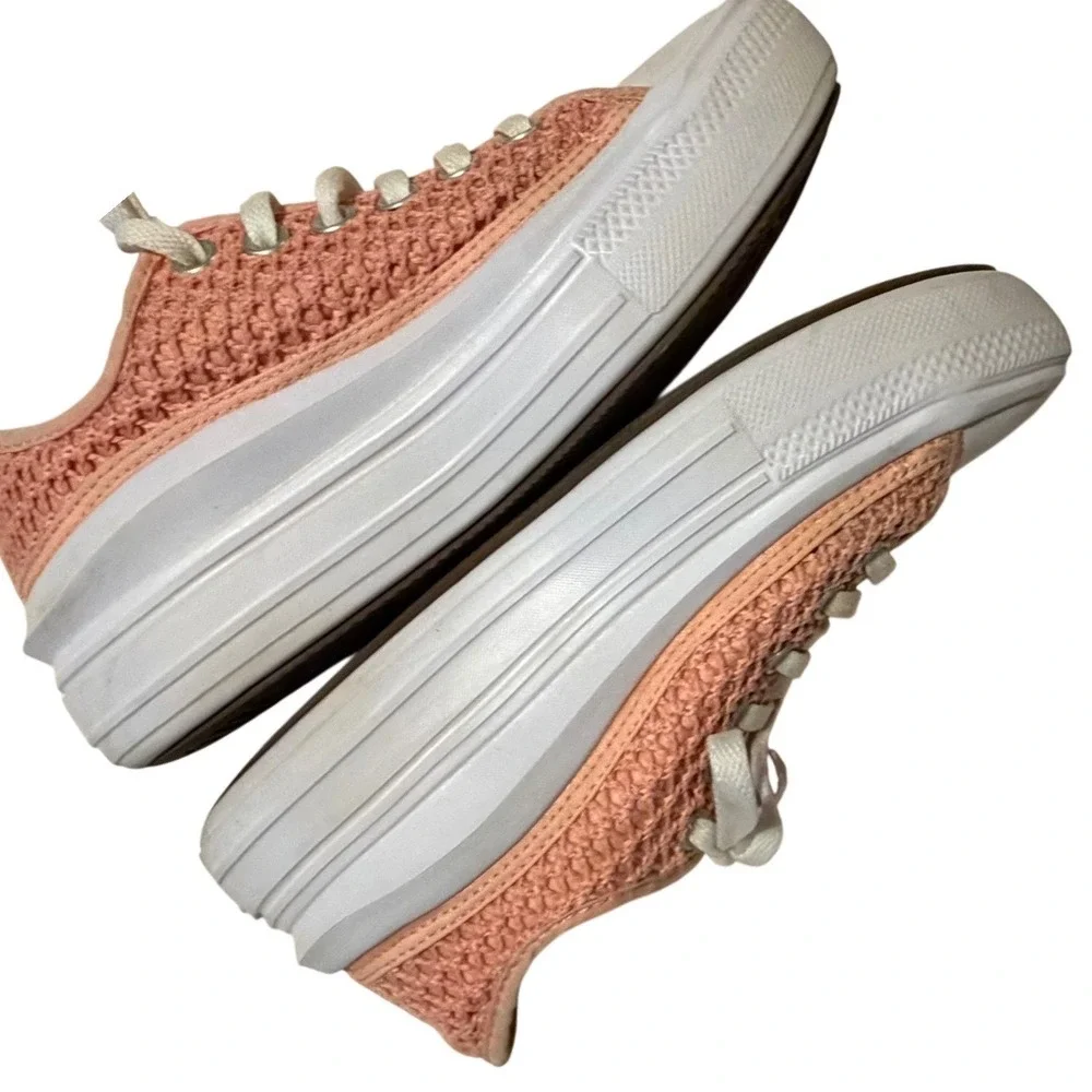 Converse Chuck Taylor All Star Move Peach Crochet Platform Sneakers A08740C 4.5Y